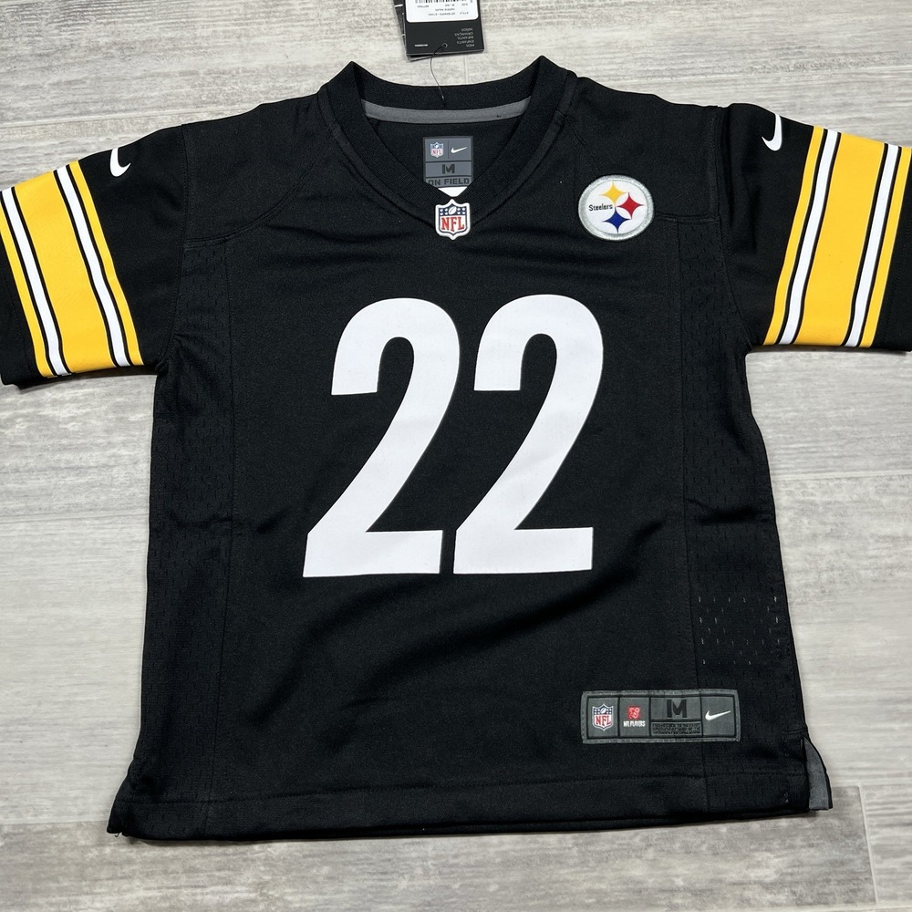Nike Najee Harris #22 Pittsburgh Steelers Kids Mdn (5/6) On Field Black Jersey